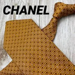 ✨極美品✨CHANEL ネクタイ ココマーク チェーン オレンジ シルク100%