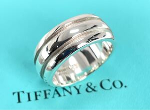 ★美品★ TIFFANY & Co. ティファニィー グルーブドリング・シルバー925 刻印 19号