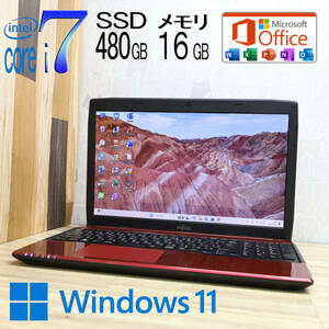 ★美品 最上級4世代4コアi7！SSD480GB メモリ16GB★AH53/S Core i7-4702MQ Webカメラ Win11 MS Office2019 Home&Business★P79899