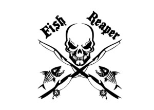 スカル　②　骸骨　Fish Reaper　魚　釣り　フィッシング　アウトドア　海　日本海　カッティングステッカー