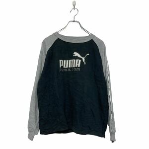 PUMA ロゴ スウェット トレーナー キッズ XL～ プーマ ブラック グレー プルオーバー 古着卸 アメリカ仕入 a608-5075