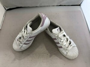 【adidas】アディダス　スーパースター　レディススニーカー　ホワイト×ラベンダー　レザー　23.5cm　SY02-FR2