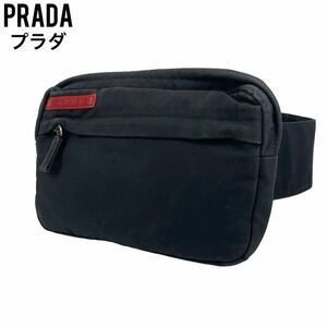 良品　プラダスポーツ　PRADA ウエストポーチ　ボディバッグ　黒　赤　クロスボディ　ショルダーバッグ　ハンドバッグ　トートバッグ　