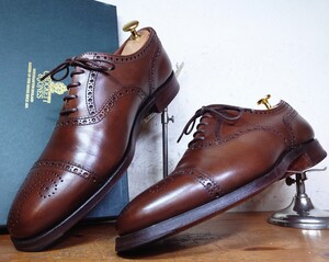 【美品/ツリー付】英国製 クロケット&ジョーンズ COVENTRY 341Last ストレートチップ Mens 51/2E 24-24.5cm相応 茶/edwardgreen cheaney