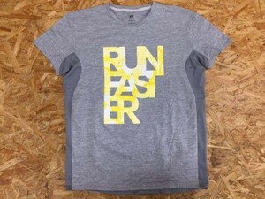 H&M SPORT エイチアンドエム スポーツ ランニング 半袖Tシャツ レディース 切替 メッシュ素材 イヤホン穴付き S ライトグレー