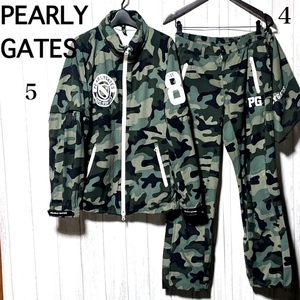 パーリーゲイツ 高機能 レインウェア セットアップ PEARLY GATES 迷彩 4WAYジャケット＆パンツ サイズ 上5 下4