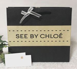 シーバイクロエ「SEE BY CHLOE」ショッパー (1860) 正規品 付属品 ブランド紙袋 ショップ袋 紙製 メッセージカードおまけ 折らずに発送