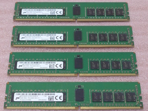 ΦMicron MTA18ASF1G72PZ-2G3B1 4枚セット *PC4-19200/DDR4-2400/PC4-2400T ECC REG/Registered 288Pin DDR4 RDIMM 32GB(8GB x4) 動作品