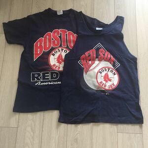 中古 US アメリカ 購入 ボストン レッドソックス T シャツ タンクトップ セット サイズ M ネイビー Boston Red Sox USA