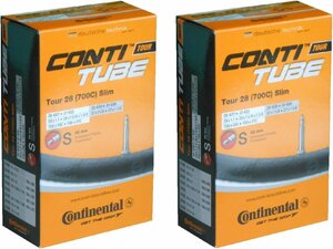 コンチネンタル Continental Tour28 Slim 700×28/37c チューブ 仏式バルブ長42mm 28-622 37-622 2本セット 自転車