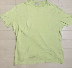 イタリア製　エルメス リネン 麻　半袖　Tシャツ　ニット カットソー　S イエロー系