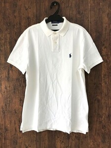 ss_1291y ★定形外 配送★ POLO RALPH LAUREN ポロ ラルフローレン 定番ポロシャツ 半袖ポロシャツ ホワイト 白 ポニー刺繍 鹿の子 メンズM