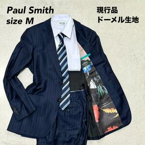 1円〜 【現行品・花柄】 Paul Smith ポールスミス スーツ セットアップ DORMEUL ドーメル生地 Mサイズ相当 ２B ネイビー 