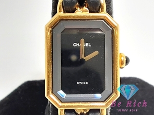 シャネル CHANEL プルミエール M H0001 レディース 腕時計 GP レザー ブラック ゴールド アナログ クォーツ【中古】【送料無料】 bt2837