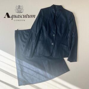 美品　高級　Aquascutum　アクアスキュータム　シルク混　スカートスーツセットアップ　フォーマル　セレモニー