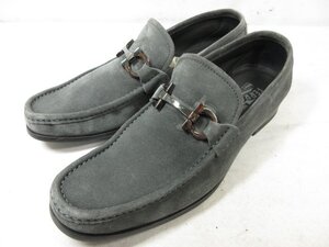 超美品 【サルヴァトーレフェラガモ Salvatore Ferragamo】 ガンチーニローファー スリッポン 靴 (メンズ) size8.5EE グレー ◯30MZA6885◯