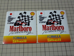 Shell 1991 FORMULA 1 GRAND PRIX in JAPAN MARLBORO Racing F1 ステッカー 2枚(82×90mm) シェル マールボロ マクラーレン フォーミュラ