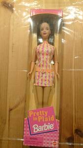★MATTEL Barbieプリティインプレイドバービー/ファッションアベニュー/ピンクドレス