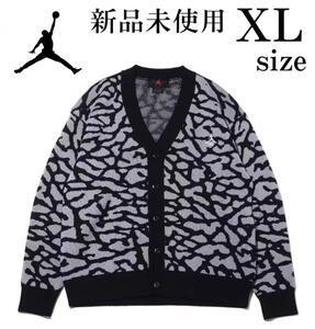 新品 XLsize ナイキ ジョーダン フライト ヘリテージ カーディガン NIKE JORDAN スネーク 蛇 黒 グレー ブラック ウェア ニット 保温