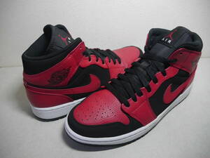 AIR JORDAN 1 MID エア ジョーダン 1 ミッド REVERSE BRED 黒赤 US9.5 USED 554724-054