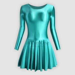 82-81-69 超艶々 光沢シルキー レオタード コスチューム【TURQUOISE GREEN,サイズL】体操服 バレエ コスプレ セクシー レースクイーン.1