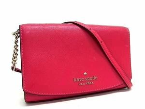 1円 ■美品■ kate spade ケイトスペード WLR00632 レザー クロスボディ ショルダーバッグ レディース ピンク系 AY5305