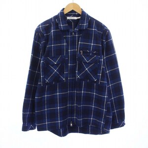 ノンネイティブ nonnative EXPLORER SHIRT JACKET COTTON シャツジャケット ジップアップ チェック 1 S 青 ブルー NN-SJ3806