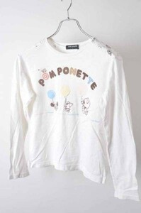 lql4-1258　pom ponette オフ白系長袖カットソー　Lサイズ