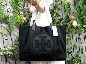 ●未使用 保管品●TORY BURCH トリーバーチ●エラトート●ナイロン カーフ レザー 本革●トート バッグ●黒●G金具●A4 書類 収納●Js48132