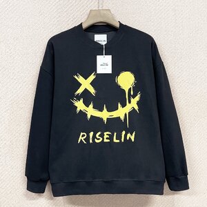 個性ヨーロッパ製※定価4万◆ブルガリア発※RISELIN トレーナー 綿100％ ソフト 落書き カットソー トップス ストリート カジュアル XL/50