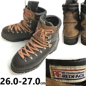 70s-80s?/Vintage★REDFACE/レッドフェイス★トレッキング/マウンテンブーツ/重登山靴【26.5/茶】leather/climbing/Boots/Shoes◆sWB123-2