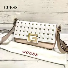 美品　GUESS スタッズ　ショルダーバッグ　ハンドバッグ　2way ホワイト