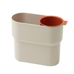 ideaco (イデアコ) ゴミ箱 分別 カップ付き サンドホワイト & テラコッタ 7L Trash can niko (ニコ) one