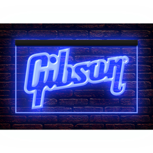 Y525 // LED ネオンライトサイン Gibson ギブソン■サイズ(約)：W300mm x H200mm