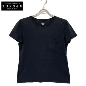 HERMES エルメス ブラック Tシャツ ブラック 38 トップス コットン レディース 中古