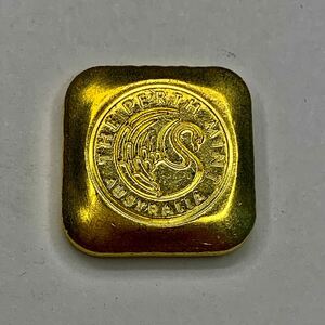 A107 旧家蔵出し 外国古銭 オーストラリア 白鳥 ゴールドバー　大型金貨　四角金貨　GOLD カプセル付き アンティークコイン