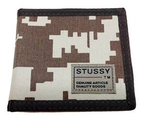 超激レア希少99年製！新品タグ付き！STUSSY ステューシー デジタルカモフラージュ迷彩柄二つ折り財布ウォレット ブラウン デッドストック