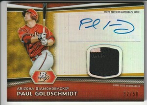 50枚限定 2012 BOWMAN PLATINUM【Paul Goldschmidt】RELIC AUTO