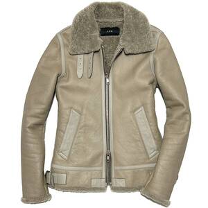 LEON掲載 定価43万 AKM INPELSA MERINO MOUTON B-3 FLIGHT JACKET M ムートンフライトジャケットレザーライダース 1piu ジュンハシモト wjk