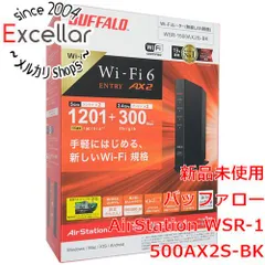 [bn:15] 【新品(開封のみ)】 BUFFALO　無線LANルータ　AirStation WSR-1500AX2S-BK　ブラック