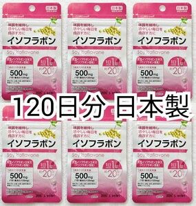 匿名配送大豆イソフラボン×6袋120日分120錠(120粒)日本製無添加サプリメント(サプリ)健康食品 腸内でエクオールを エクエルではありません