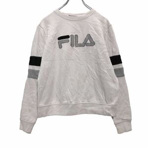 FILA ロゴ スウェットトレーナー ホワイト グレー ブラック フィラ ライン モノトーン 古着卸 アメリカ仕入 a506-5415