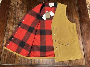 レア 米国製 限定版 新品未使用 FILSON フィルソン MACKINAW WOOL LINED TIN CLOTH VEST マッキーノウール ラインド ティンクロス ベスト