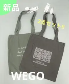 【WEGO】 グラフィックウォッシュトート　2点セット　ユニセックス