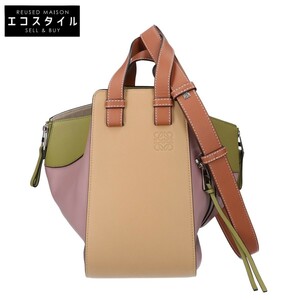 新品同様 LOEWE ロエベ 387.30DS35 クラシックカーフ ハンモック スモールバッグ ショルダーバッグ ライラック レディース