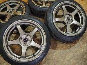 ★人気★165/55R15 7J+35 4H100 新品 軽量 5本スポーク クロススピードCR5 1台分 AZ EK MRワゴン ラパン LIFE DAYS ESSE 軽四 カスタム BZ