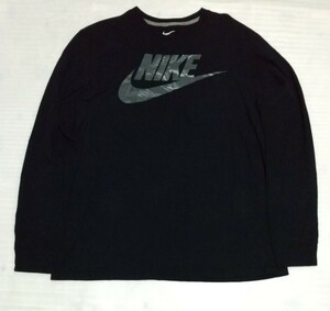 ☆THE NIKE TEE ナイキ BETTER WORLD.COM長袖TシャツLサイズ スポーツREGULAR FITウェアCOTTONフアッション ティー 黒色ブラックGLAYグレイ