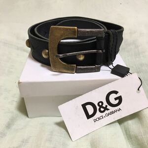 D&G 牛革 レザー ベルト 新品 未使用 正規品 箱付