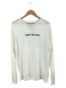 TOMMY HILFIGER◆長袖Tシャツ/XL/コットン/WHT/無地/dm0dm07190