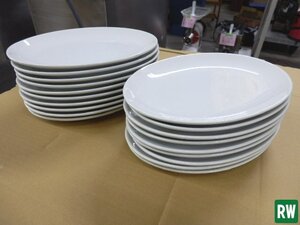 【19枚】皿 中皿 楕円 プレート 白 無地 光沢あり 幅240×奥行170×高さ28mm 食器 厨房用品 [2]